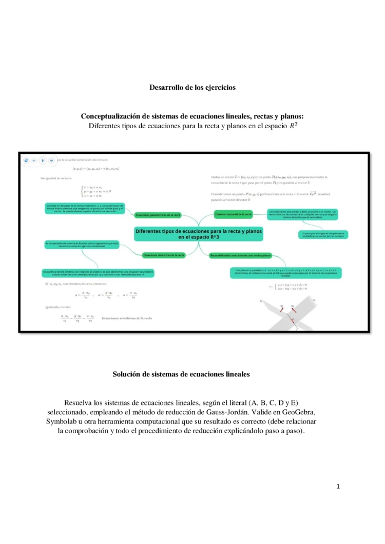 Método de Gauss-Jordan, Ecuaciones de Rectas y Planos en R3 para Niños