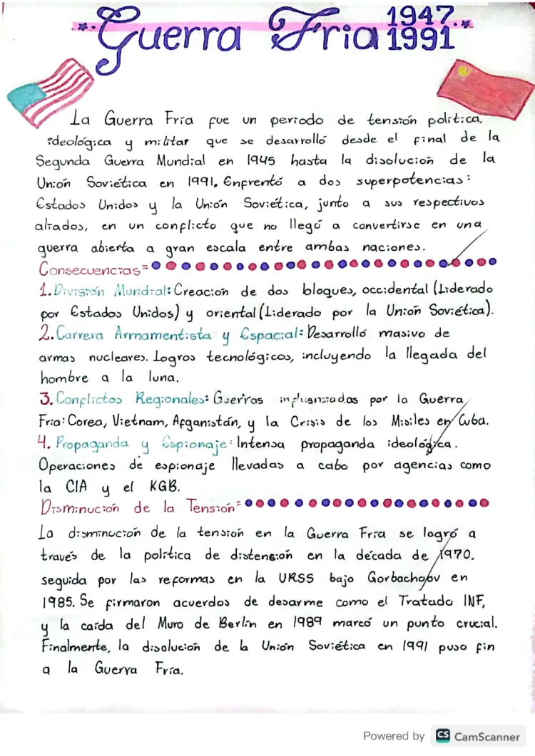 Causas y Consecuencias de la Guerra Fría (1947-1991): Resumen para Peques