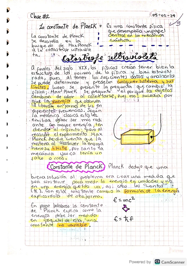 Catástrofe Ultravioleta: Fórmulas y Resumen en PDF