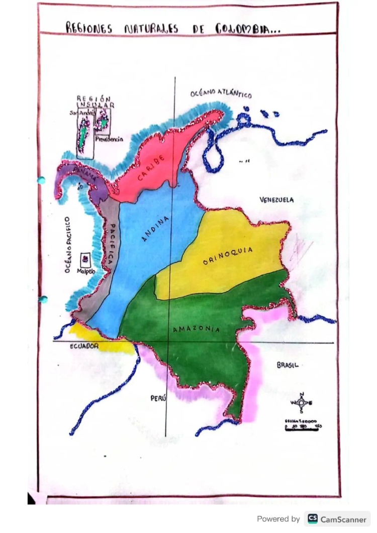 Mapas y Regiones de Colombia para Niños