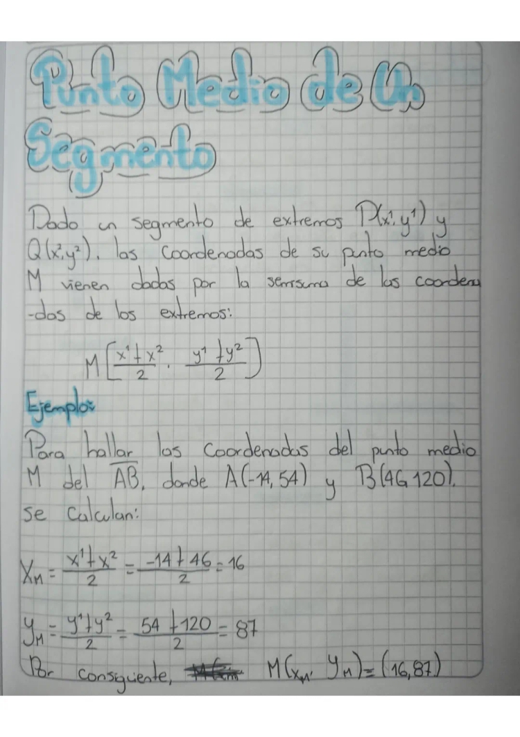 Punto Medio de un Segmento: Fórmulas, Ejemplos y Ejercicios Resueltos para Primaria y R3