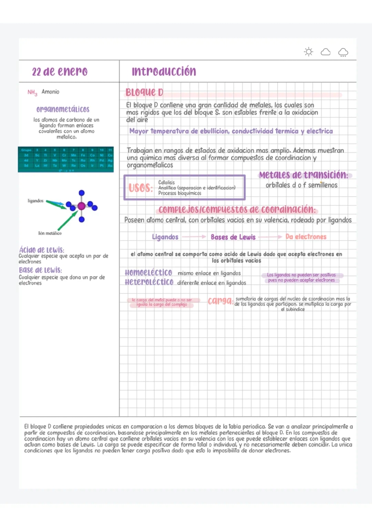 Química de Coordinación y Elementos de la Tabla Periódica: Guía Fácil con Ejemplos PDF