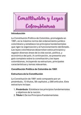 CONSTITUCIÓN Y LEYES COLOMBIANAS