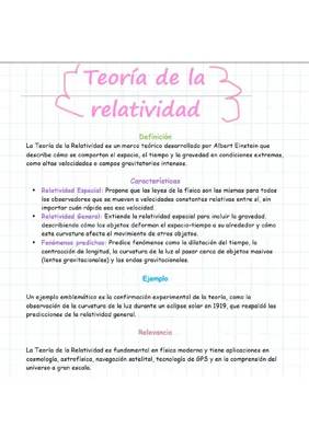 Teoría de la Relatividad