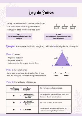 Ley de Senos y Cosenos: Fórmulas y Ejercicios Resueltos