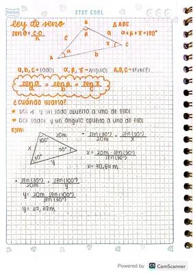 Matemáticas grado 10 y 11 - Ley del Seno y Ley del Coseno