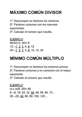 Máximo Común Divisor y Mínimo Común Múltiplo: Explicación para Niños con Ejemplos y Ejercicios