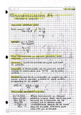 Transformación de decimal a fracción 