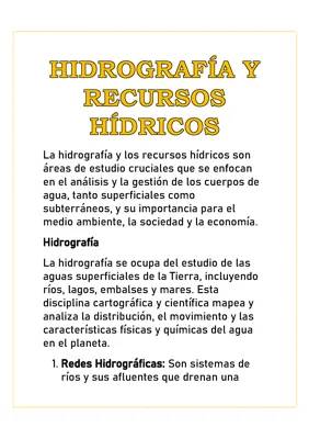 HIDROGRAFÍA Y RECURSOS HÍDRICOS 