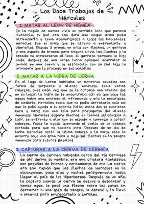 Los 12 trabajos de Hércules resumen y libro pdf para niños