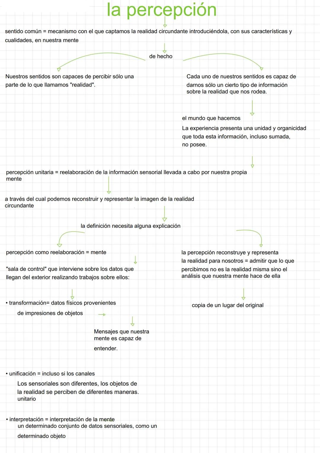 # la percepción

sentido común = mecanismo con el que captamos la realidad circundante introduciéndola, con sus características y
cualidades