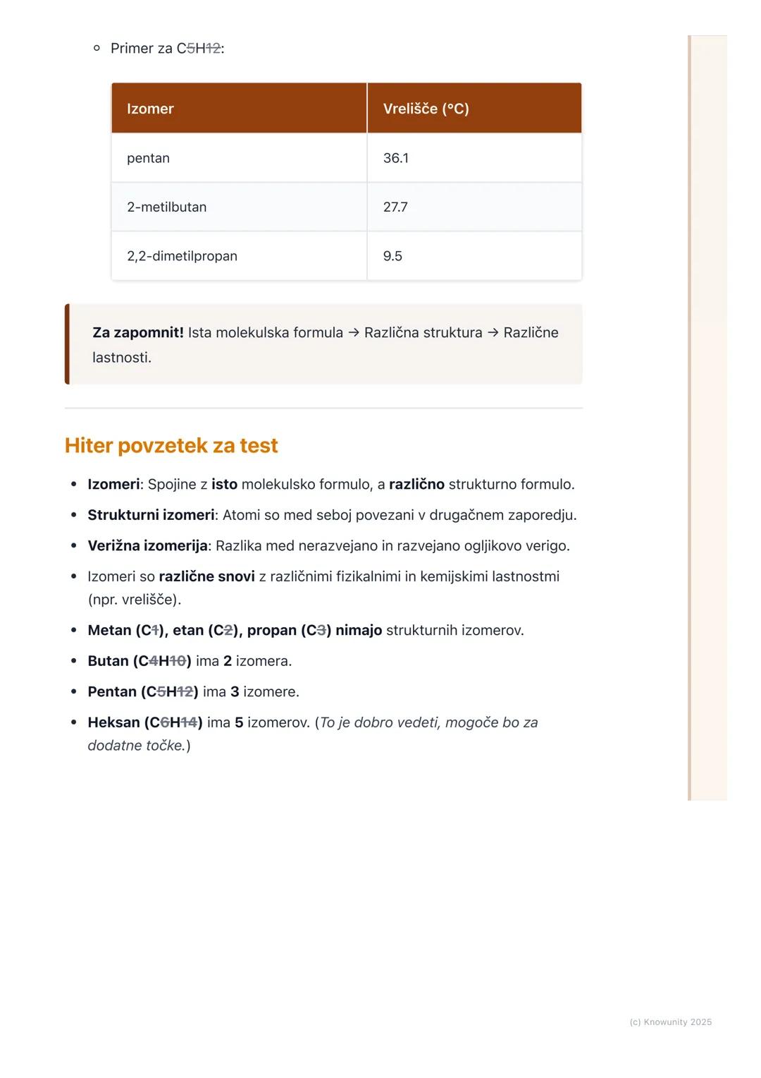 # Izomerija (strukturna)

Kaj je izomerija?

Izomerija je pojav v organski kemiji, kjer imata dve ali več spojin enako
molekulsko formulo, a