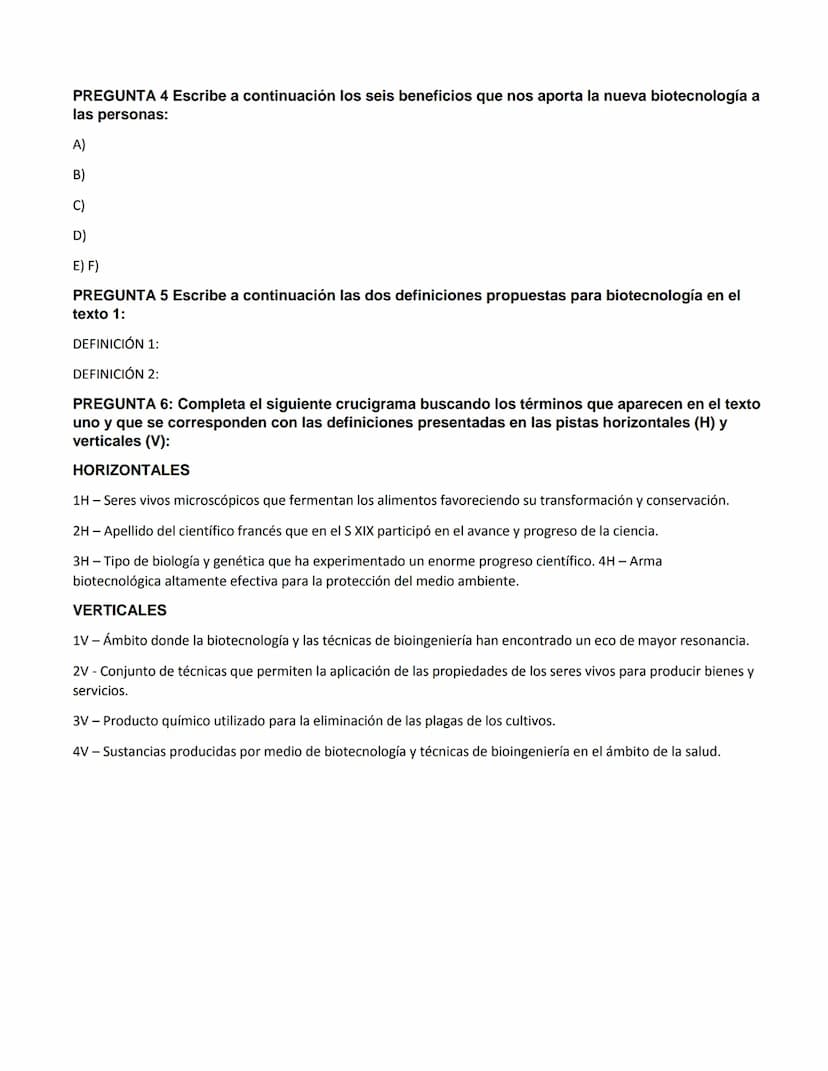 LA BIOTECNOLOGÍA
La biotecnología, entendida como un conjunto de técnicas que permiten la aplicación de las propiedades
de los seres vivos p