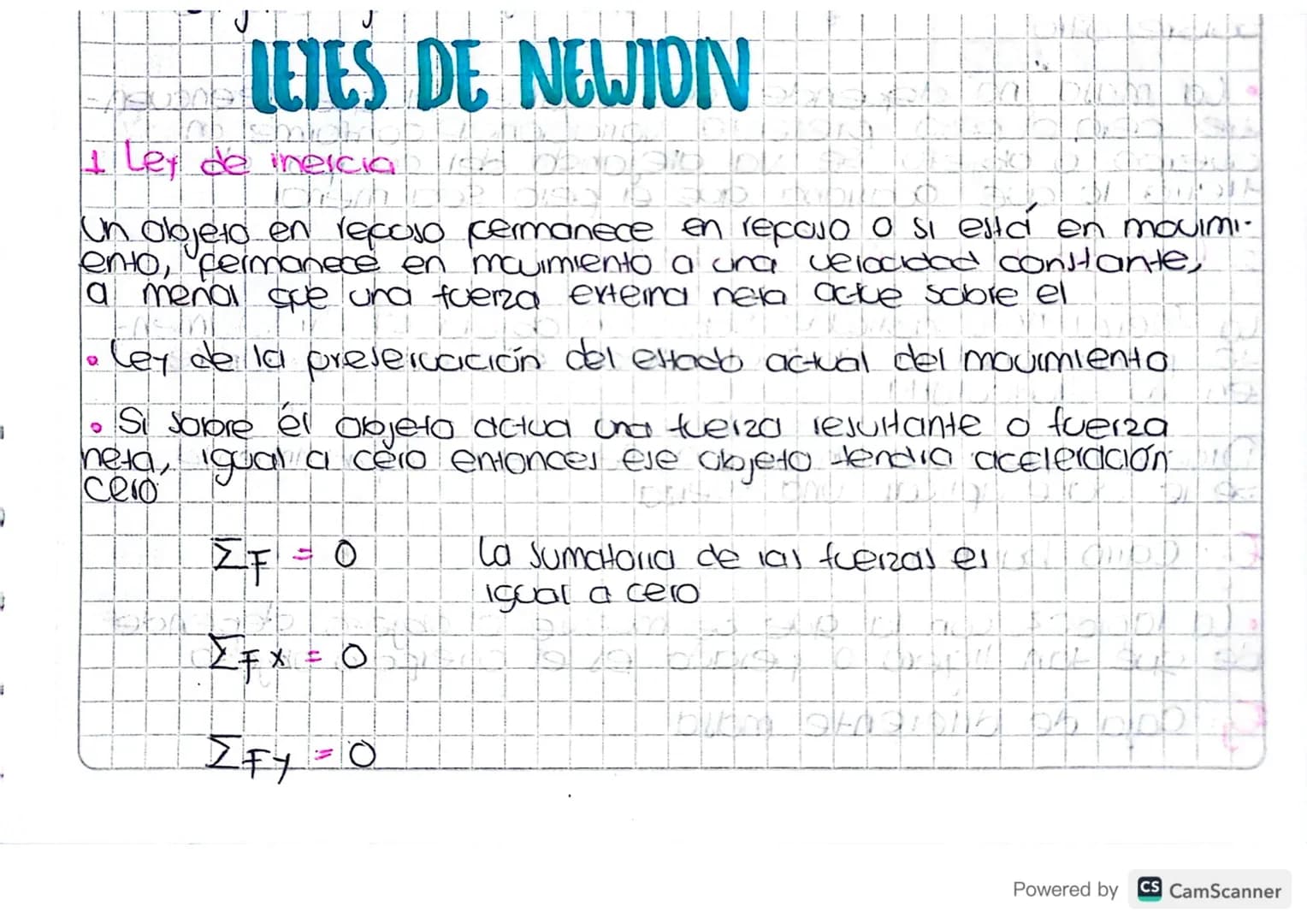 .
LETES DE NEWION
1 Ley de inercian dio
1.
F
Un Obojeto en recoso cermanece en repaso o si está en movimi-
ento, permanece en movimiento a u