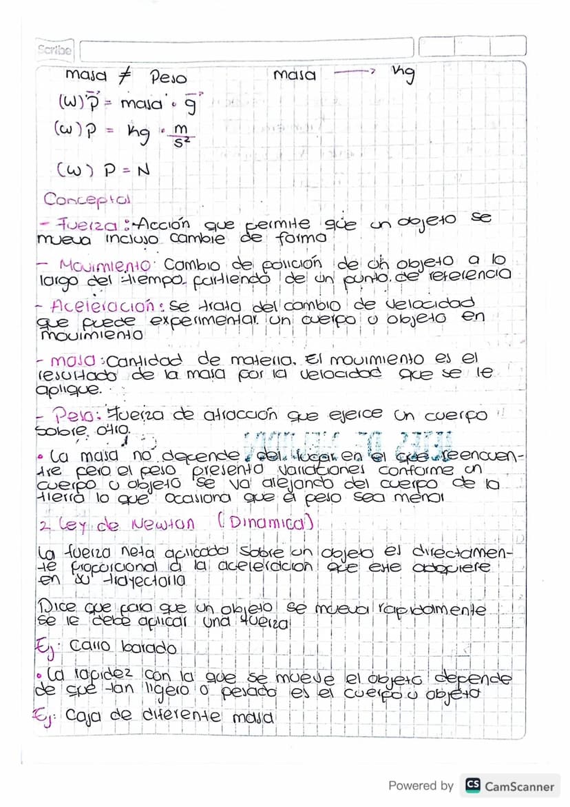 .
LETES DE NEWION
1 Ley de inercian dio
1.
F
Un Obojeto en recoso cermanece en repaso o si está en movimi-
ento, permanece en movimiento a u