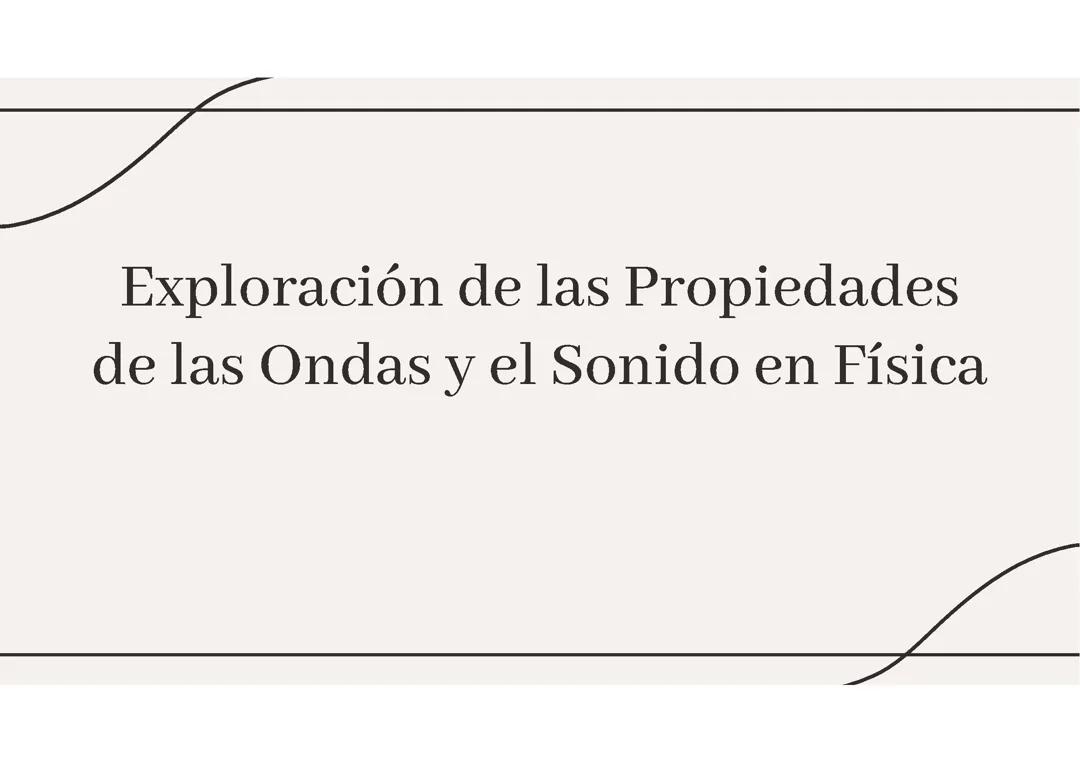 Ondas y sonido