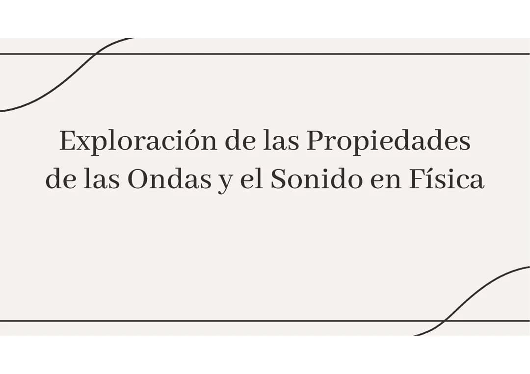 Ondas y sonido