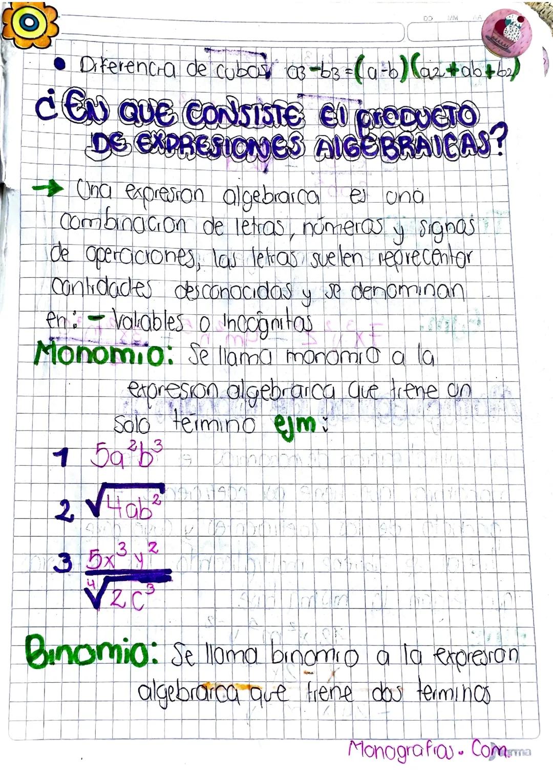 Expresiones algebraicas