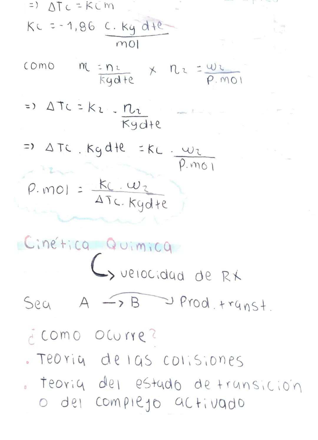 ATC & M

=) ATC = KCM

KC = -1,86 C. Ky dte
 mol

como m = n2
 kydte

18 05
ATC=bescenso
crioscopico

X R2 = wz
 P.MOI

=) ATC = K2.2
 Kydte