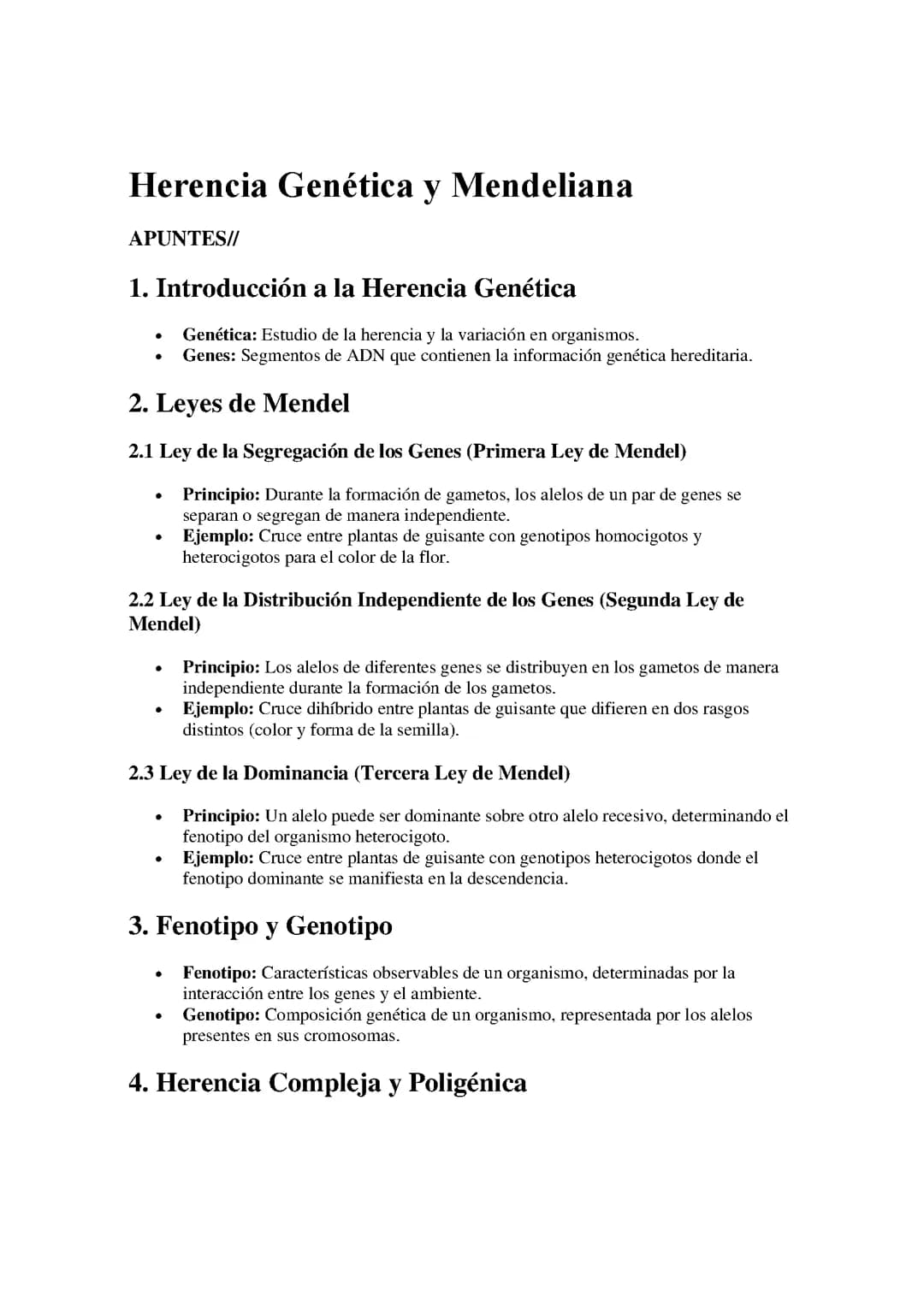 Herencia Genética y Mendeliana