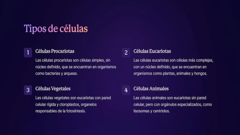Introducción a las
células y tejidos
Las células son las unidades básicas de la vida, y los tejidos son grupos de
células similares que trab