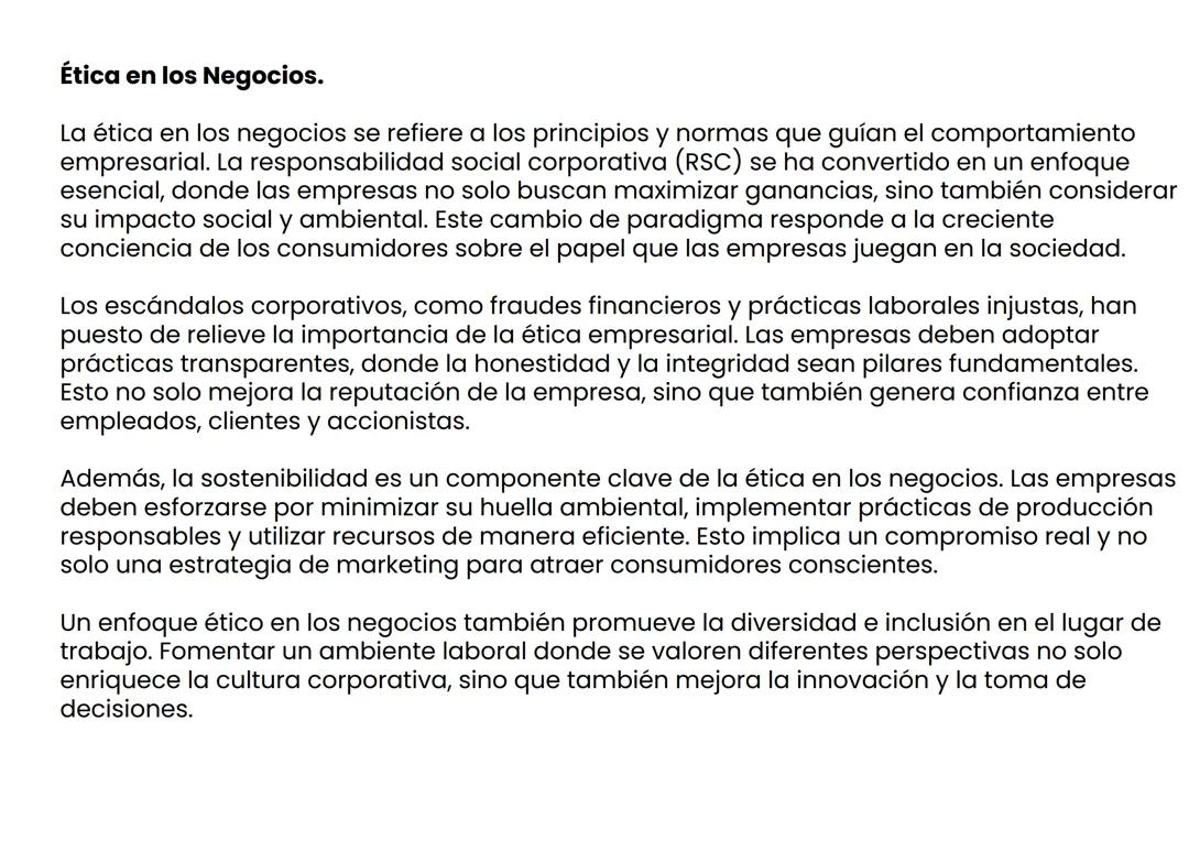 ÉTICA EN LOS NEGOCIOS