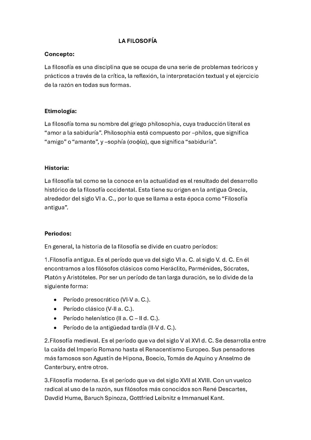 La filosofía 