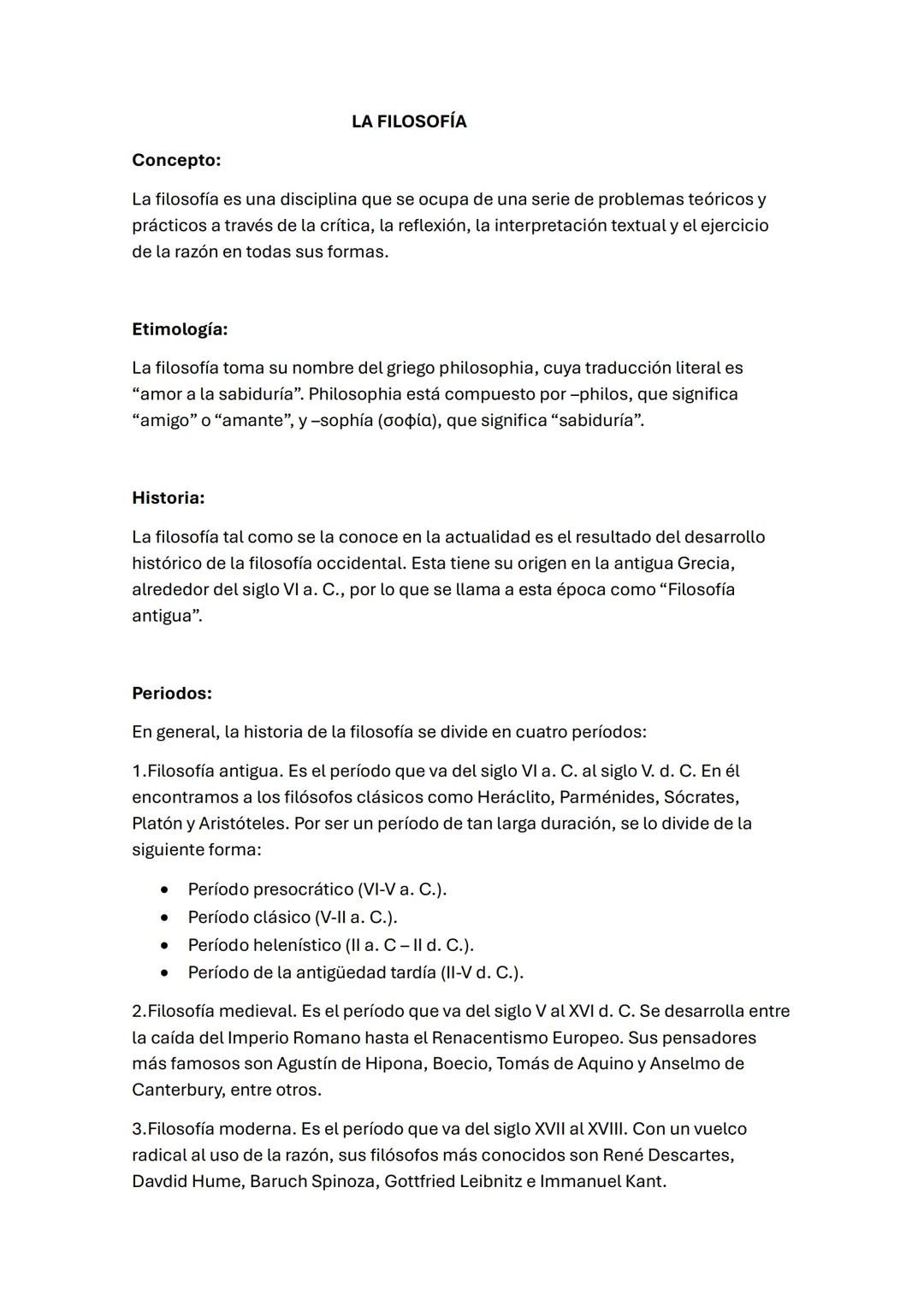 LA FILOSOFÍA
Concepto:
La filosofía es una disciplina que se ocupa de una serie de problemas teóricos y
prácticos a través de la crítica, la