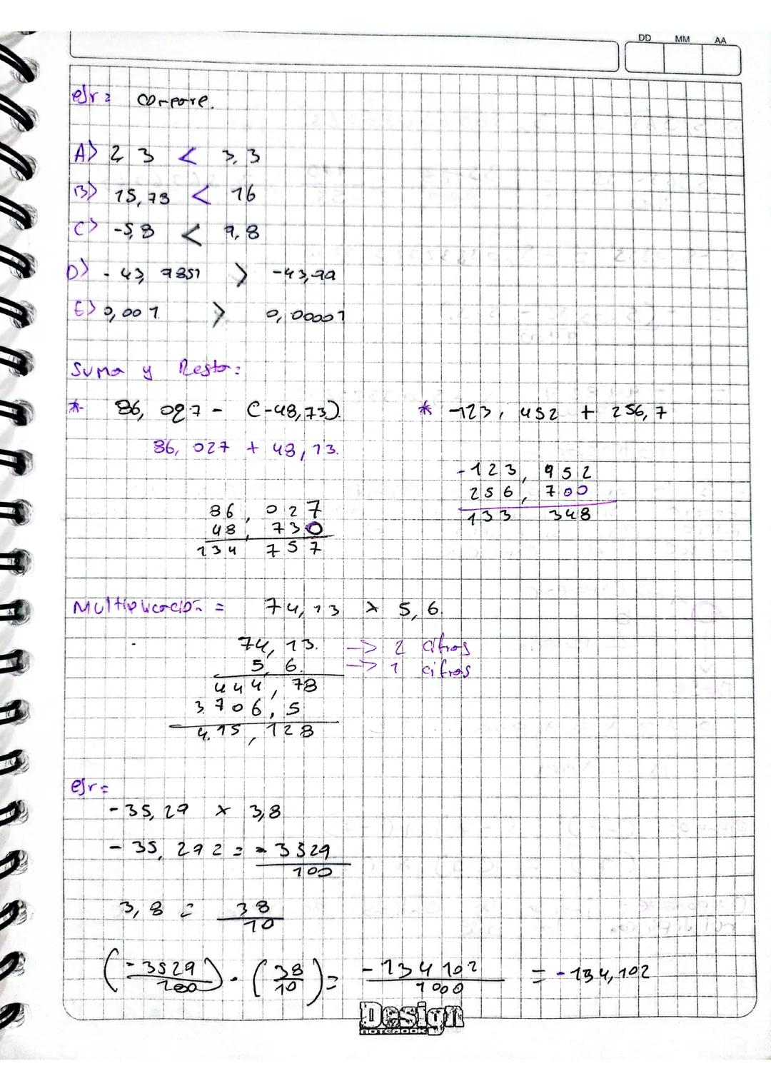 DD MM
AA
Conversión De numeras desimales a frocciororis
Caso 12 Expresia decimal exorta
Escribir la fracolón en el que et unerador.
Sin Coma
