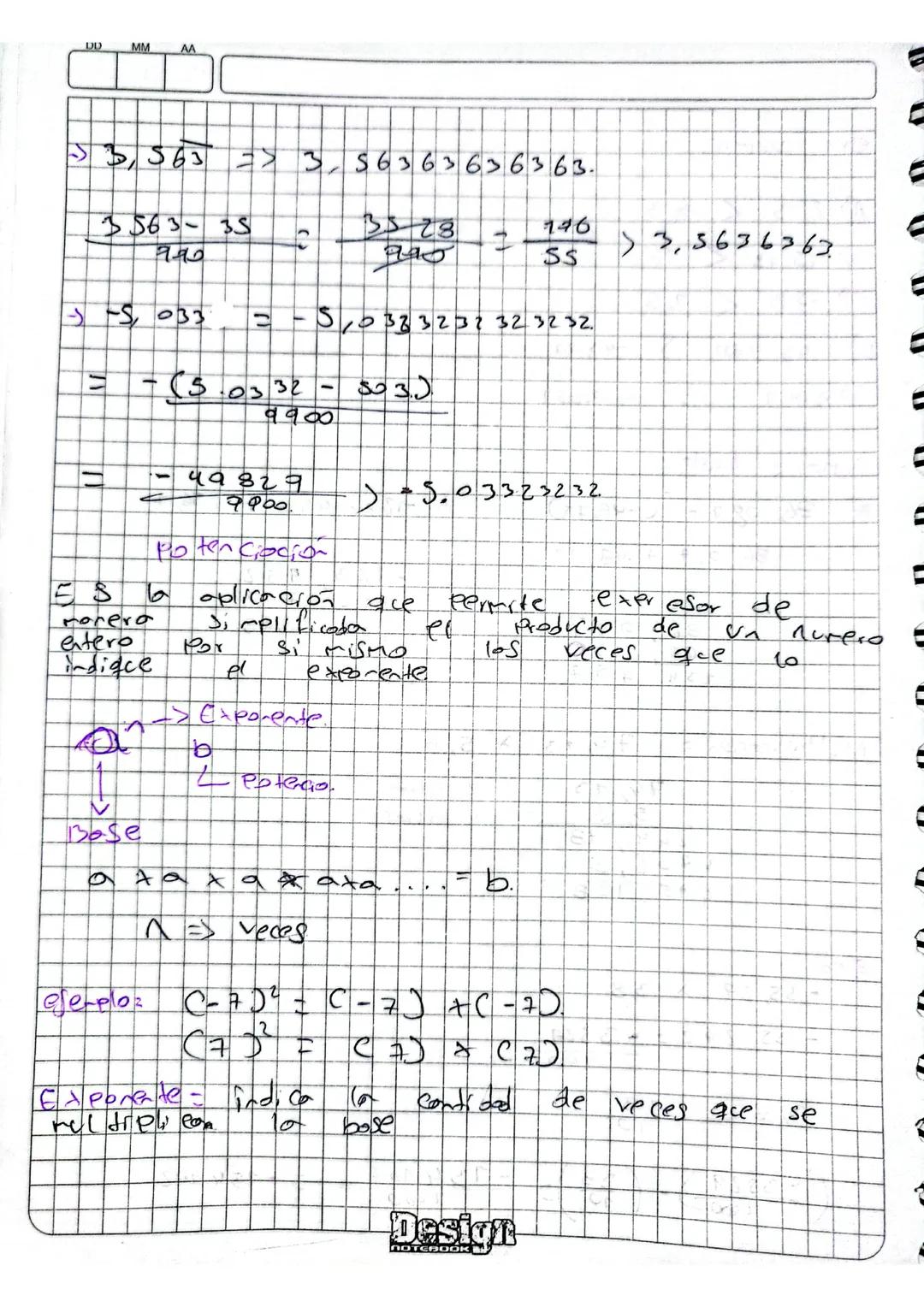 DD MM
AA
Conversión De numeras desimales a frocciororis
Caso 12 Expresia decimal exorta
Escribir la fracolón en el que et unerador.
Sin Coma