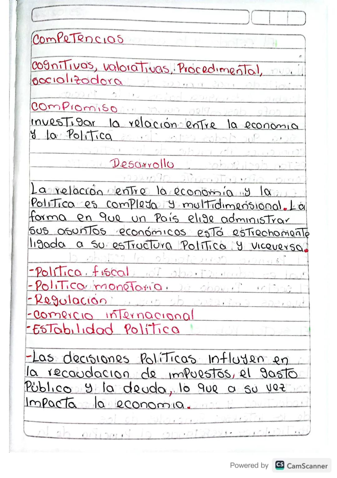# CompetenciOS

cognitivas, valorativas, Procedimental,
Gocializadora

# compromiso

investigar la relación entre la economia
Y la Politica
