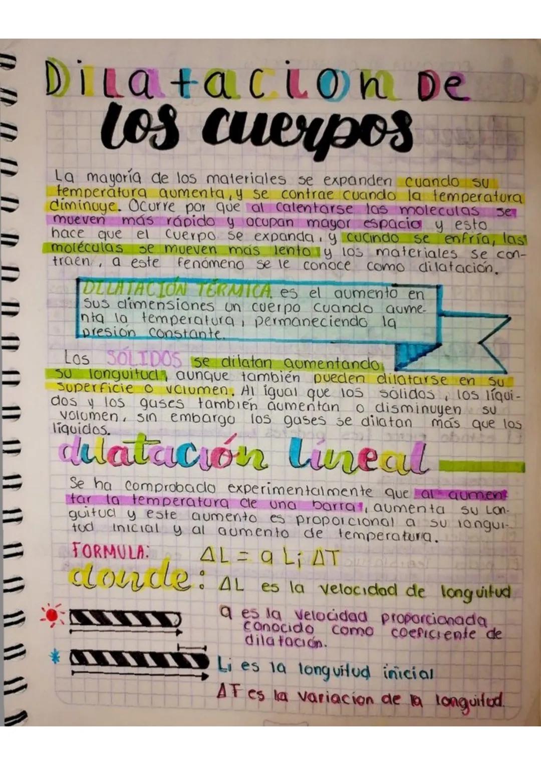 Dilatacion De
los cuerpos
Je
La mayoría de los materiales se expanden cuando su
temperatura aumenta, y se contrae cuando la temperatura
dimi