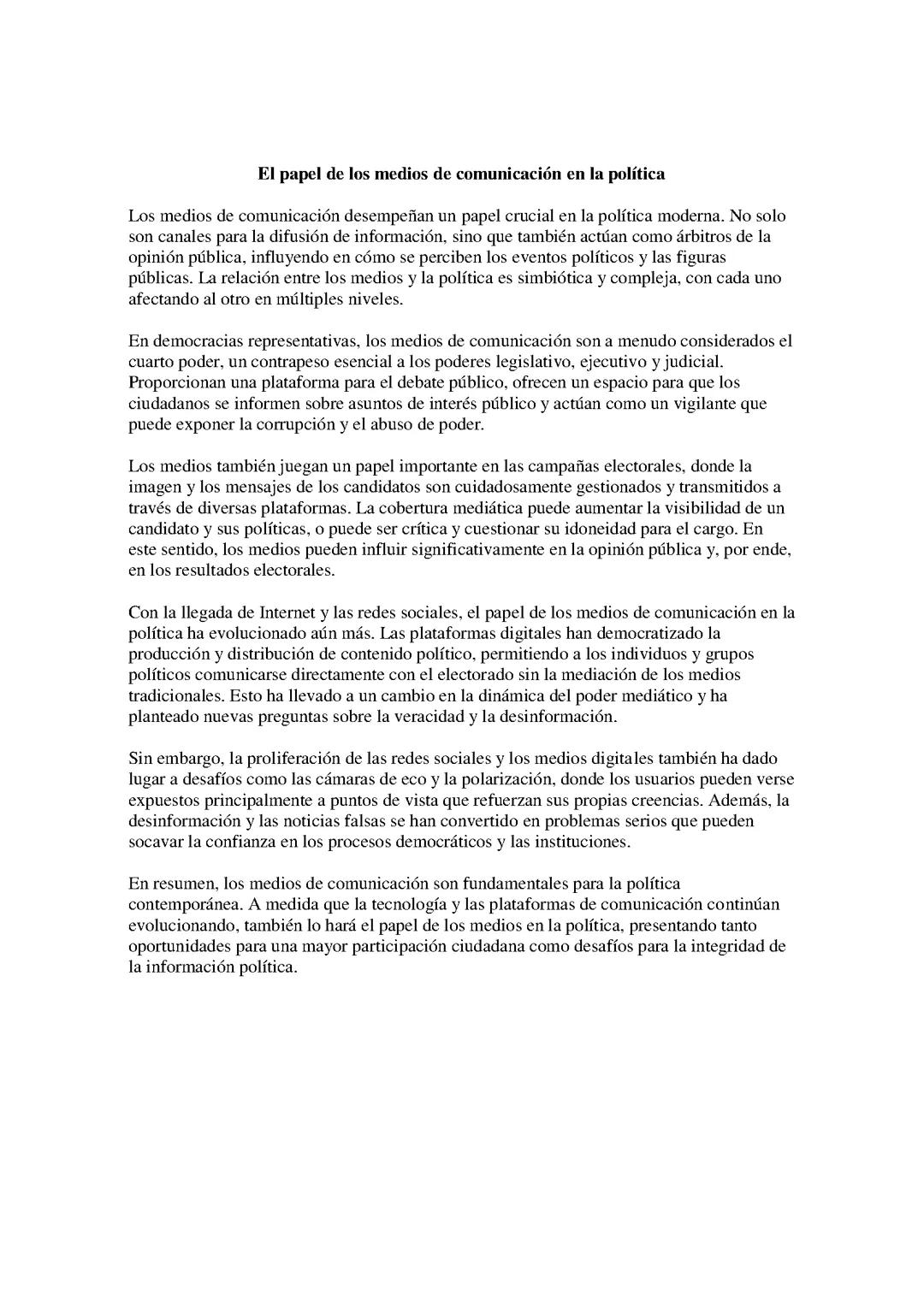 La influencia de los medios en la política actual