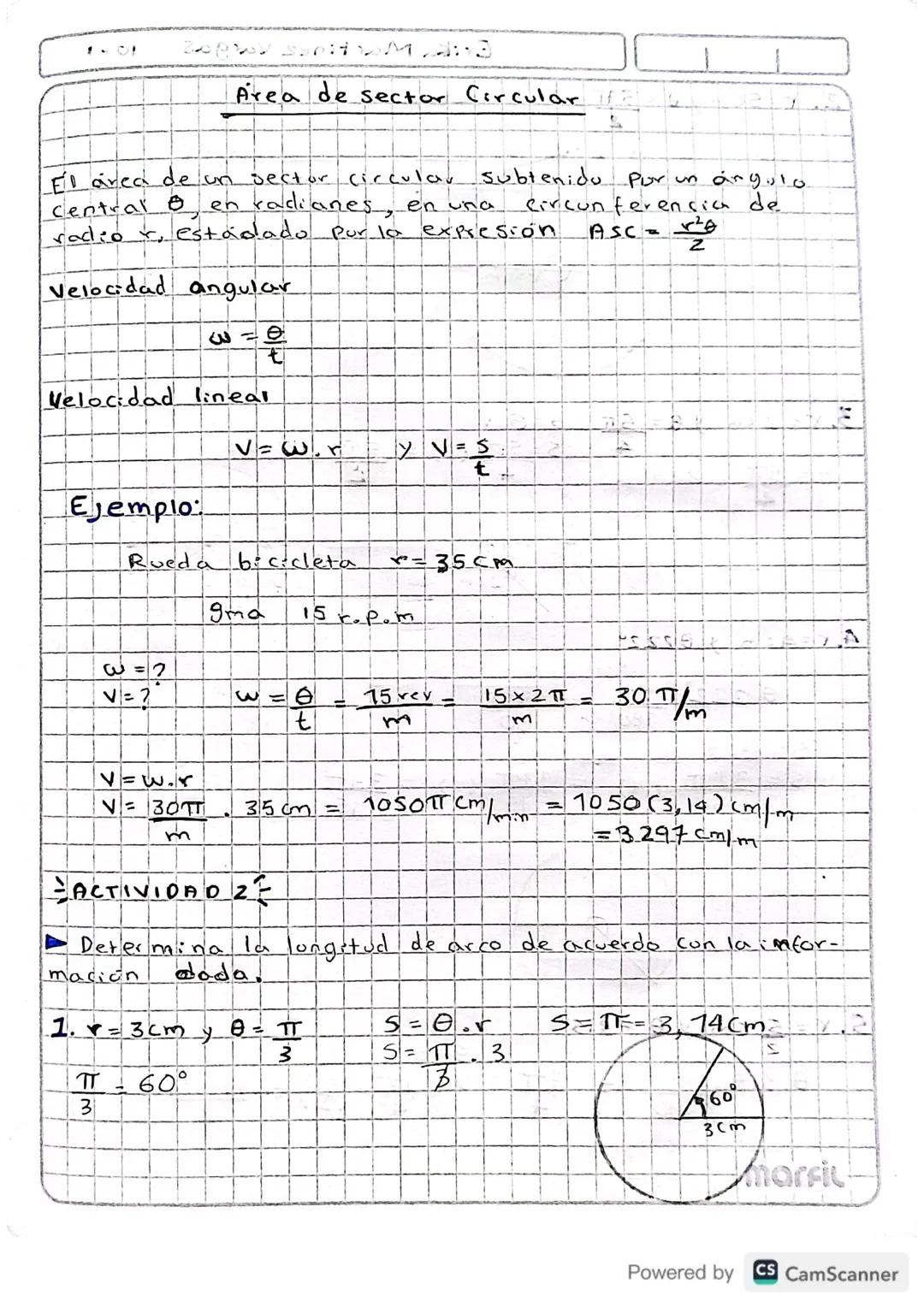# Area de sector Circular

Fil area de un sector circular subtenido por un ángulo
Central en radianes, en una circunferencia de
radior, esta