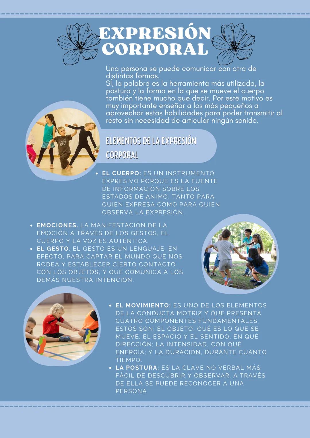 EXPRESIÓN
CORPORAL
Una persona se puede comunicar con otra de
distintas formas.
Sí, la palabra es la herramienta más utilizada, la
postura y