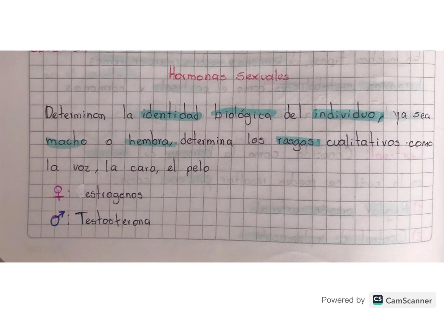 # Hormonas sexuales

Determinan la identidad biológica del individuo, ya sea
macho o hembra, determina los rasgos cualitativos.como
la voz, 