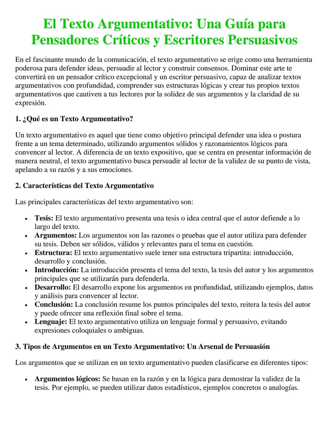 El Texto Argumentativo: Una Guía para
Pensadores Críticos y Escritores Persuasivos
En el fascinante mundo de la comunicación, el texto argum