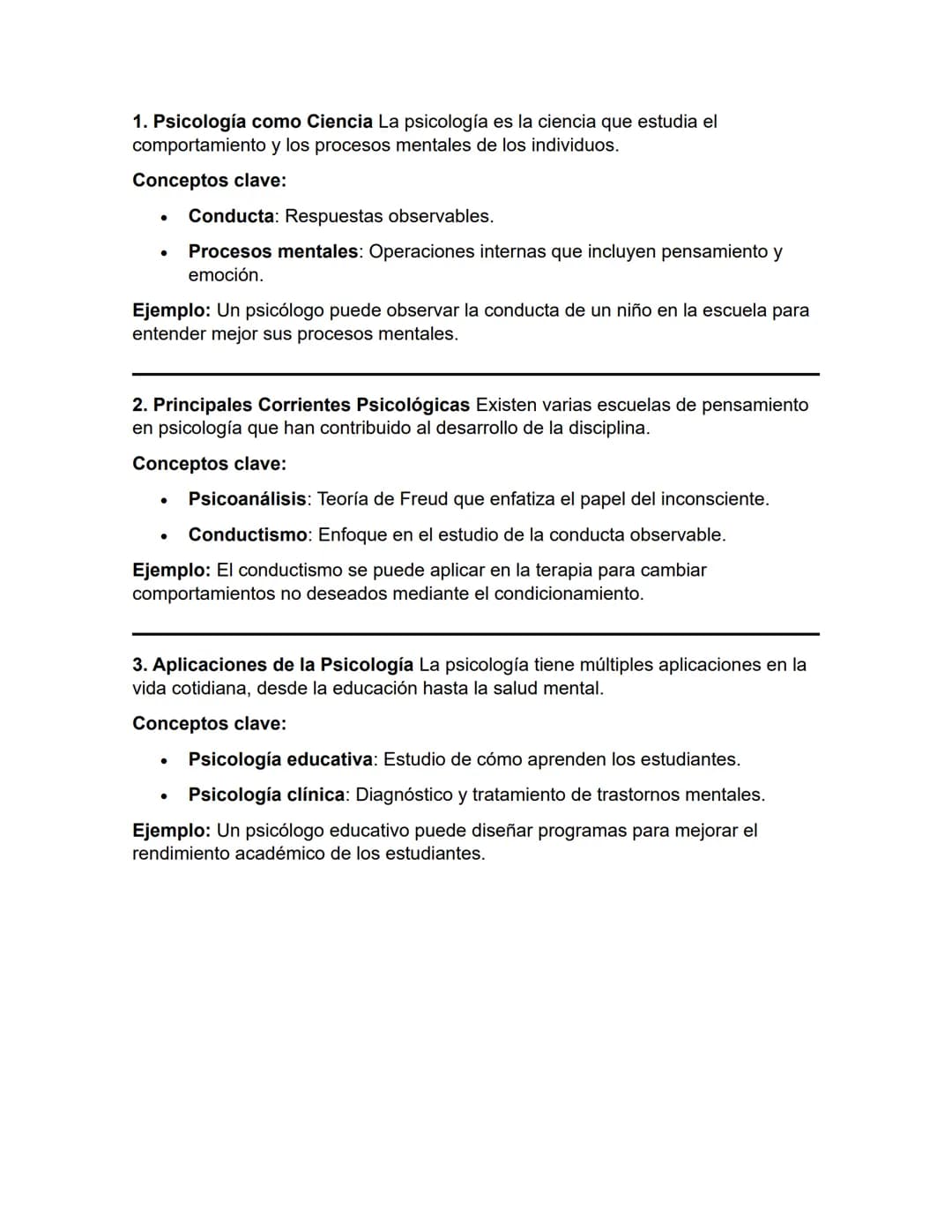 Introducción a la Psicología
Temas:
Psicología como Ciencia
Principales Corrientes Psicológicas
Aplicaciones de la Psicología 1. Psicología 