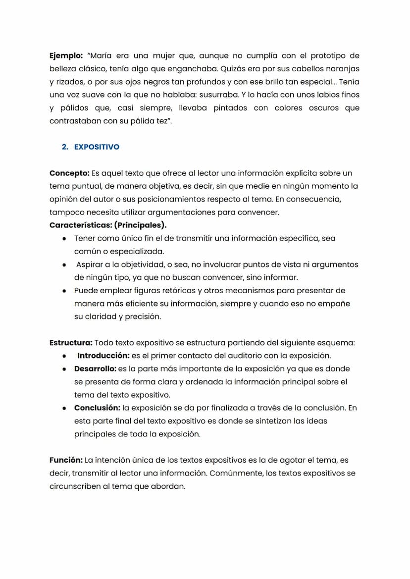 TIPOS DE TEXTOS
1. DESCRIPTIVO
Concepto: Es un discurso oral o escrito que tiene
coherencia interna propia, definimos el texto de
tipo descr