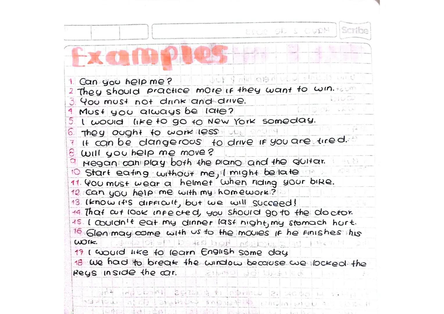 Scribe
AGILITY
+ Simple form of the verb PRESENT) C
Example: Play, dance, write, reade
CAN BE ABLE TO Hos bad of the
PRESENT
Can express pre