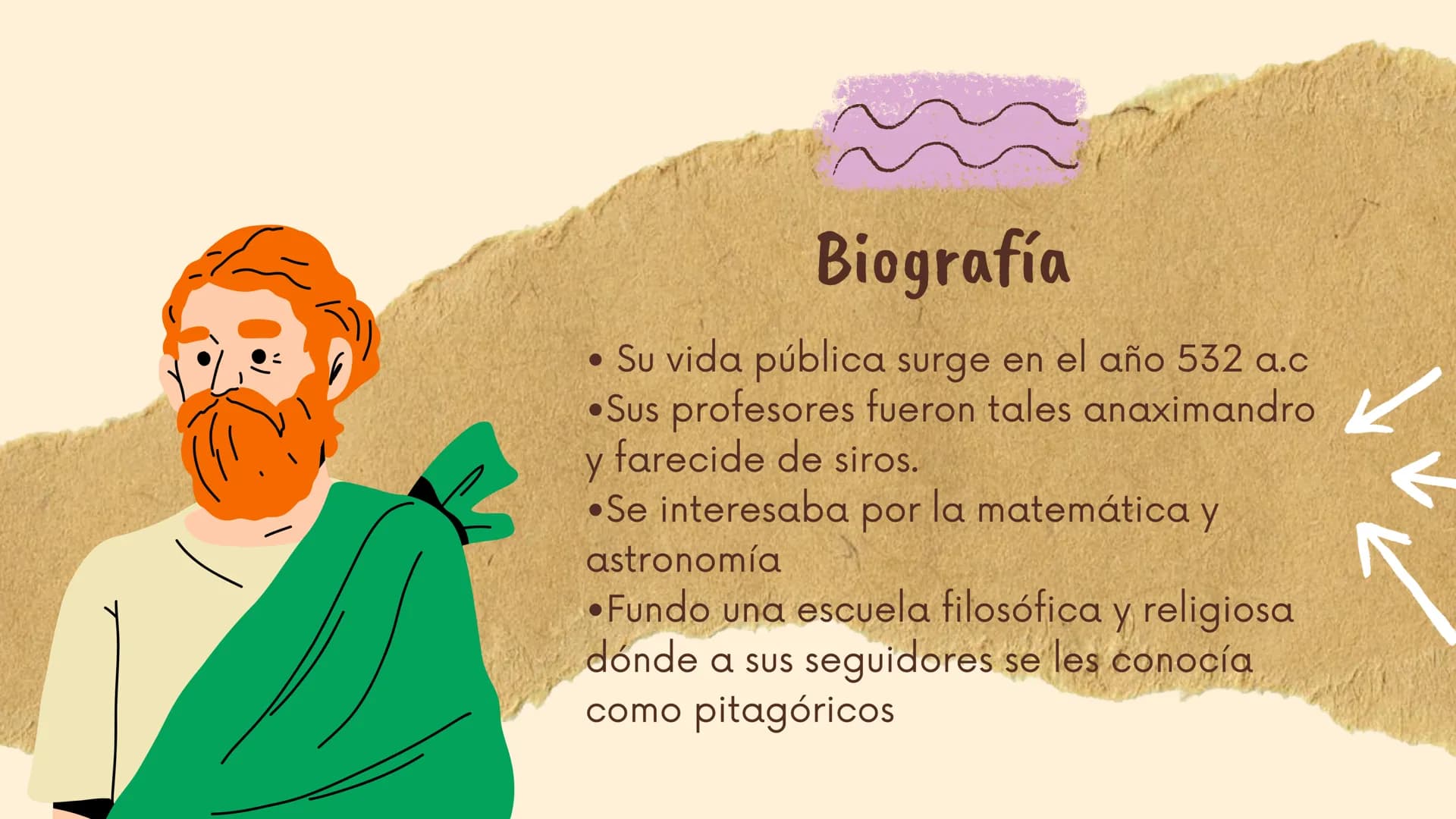 Pragmas Biografía
• Su vida pública surge en el año 532 a.c
•Sus profesores fueron tales anaximandro
y farecide de siros.
Se interesaba por 