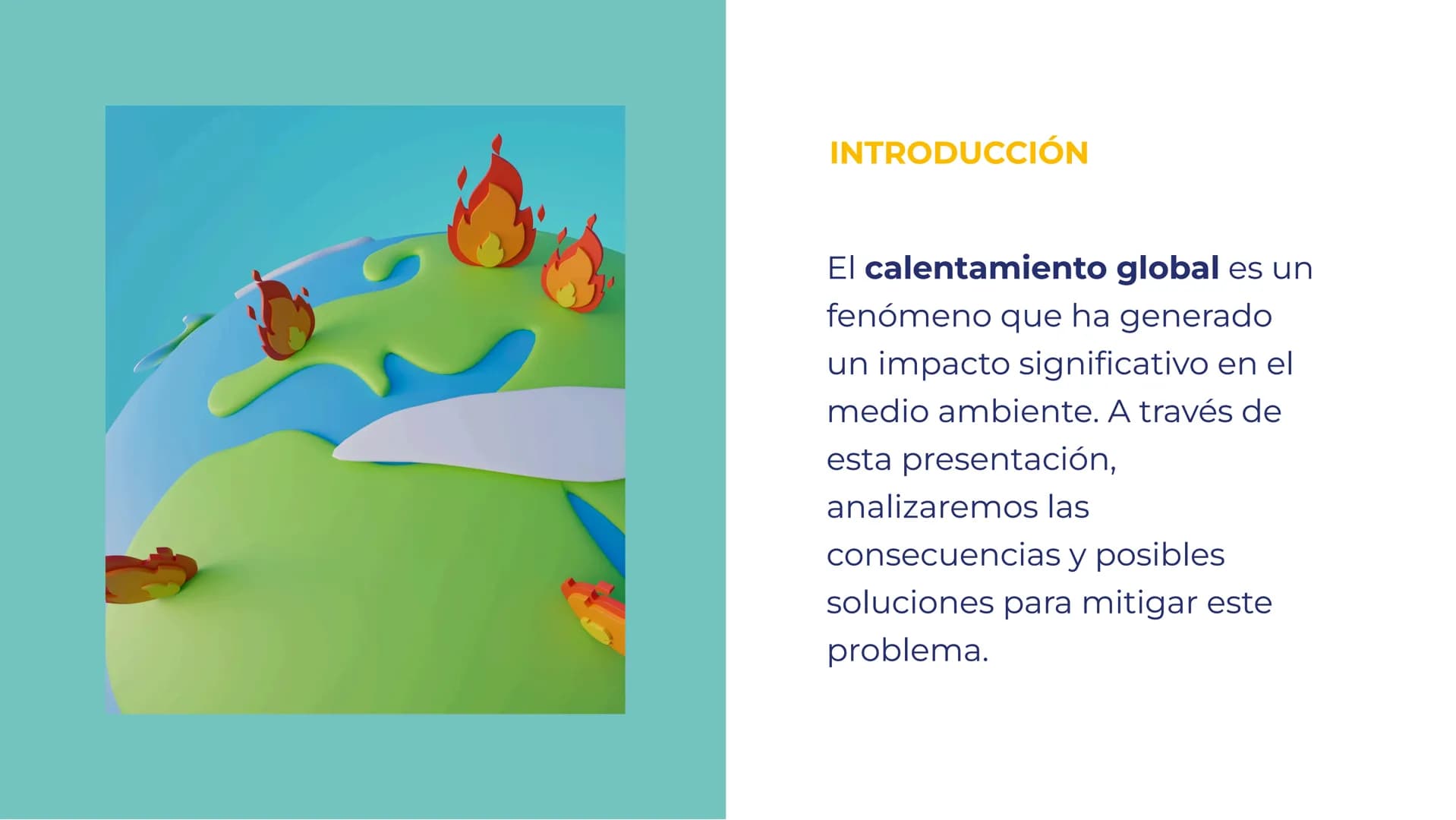 EL IMPACTO DEL
CALENTAMIENTO
GLOBAL EN EL MEDIO
AMBIENTE INTRODUCCIÓN
El calentamiento global es un
fenómeno que ha generado
un impacto sign