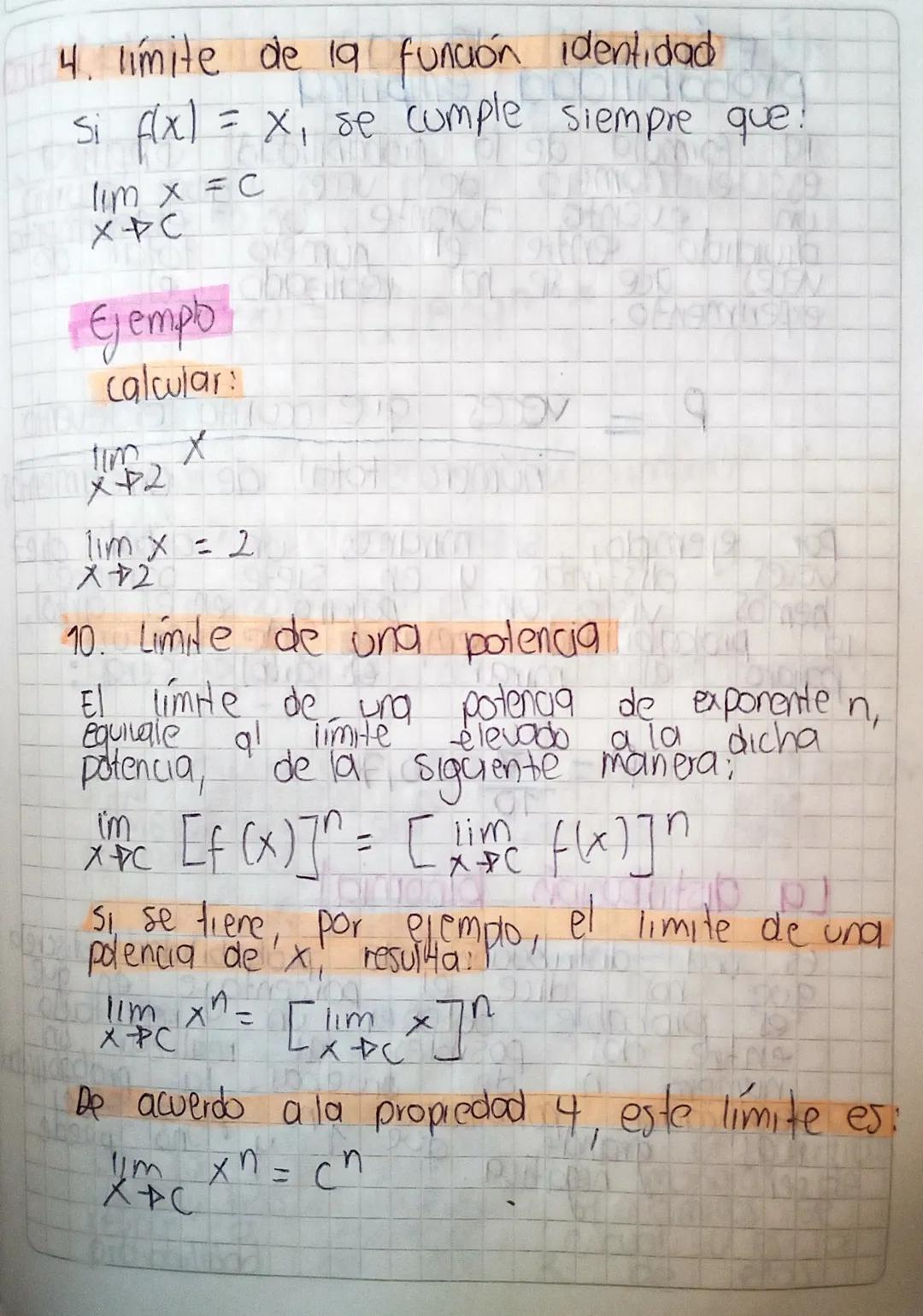 propiedades
de los limites
Limite de una función, constante: Es la misma
Constante
Ejemplo
Lim k = k
++9
Lim 8 = 8
x+2
Ley del múltiplo cons