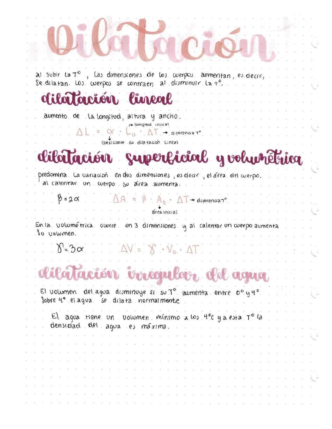 Dilatación
al. Subir. La To Cas dimensiones de los cuerpos
.
aumentan, es decir,
Se dilatan. Los werpos se contraen al olisminuir la to.
dil