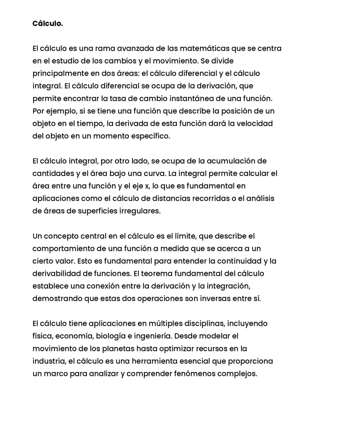 CONCEPTO DE CALCULO