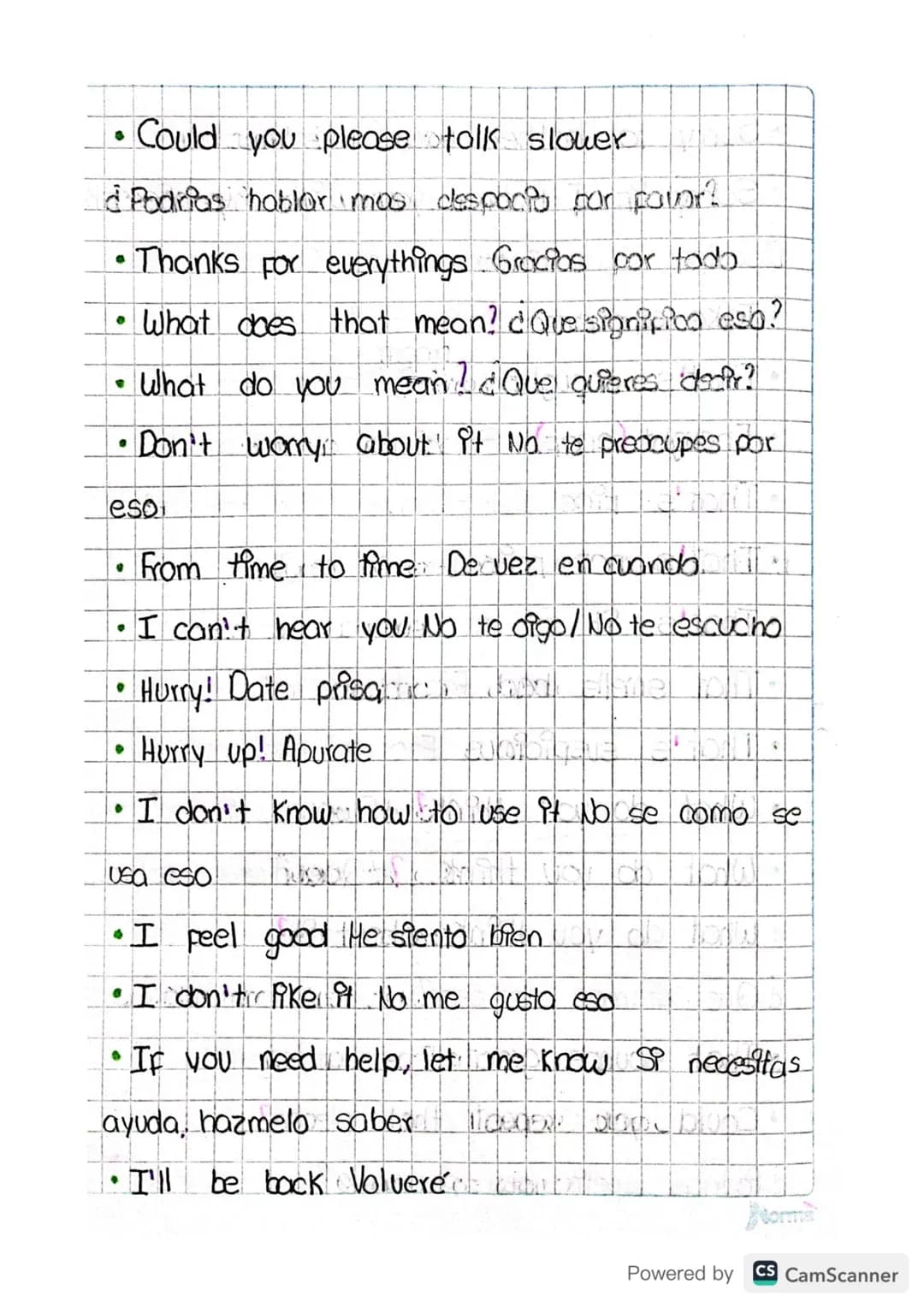 8-05-2020
Topic: Survival Phrases.
Aim: Reinforce Basic Conversation
Sulvical Phrases
Just a little Solo, un poco
• Let me check Defame revi