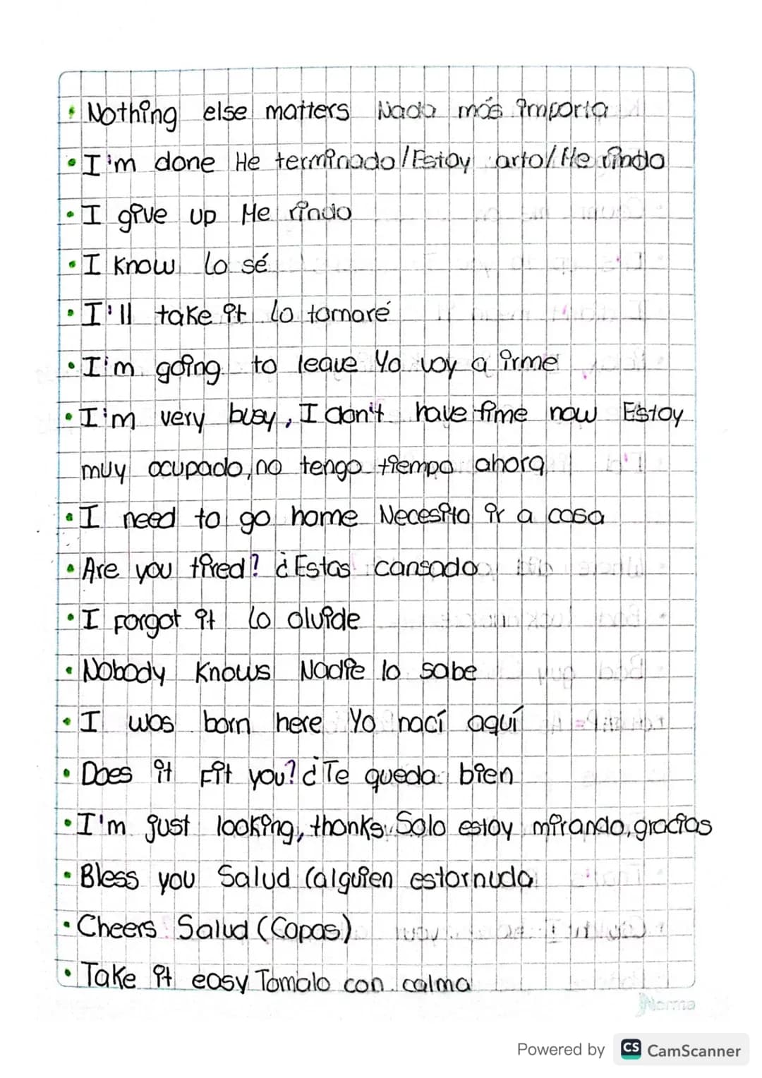 8-05-2020
Topic: Survival Phrases.
Aim: Reinforce Basic Conversation
Sulvical Phrases
Just a little Solo, un poco
• Let me check Defame revi