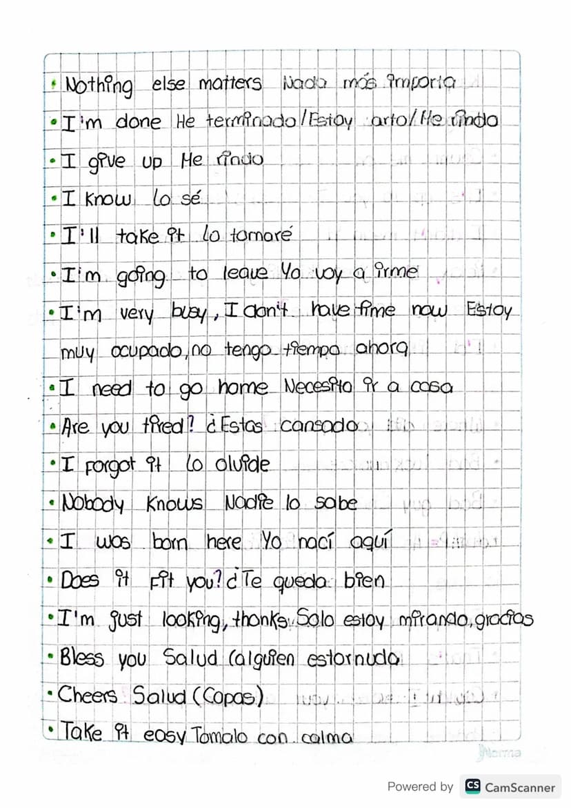 8-05-2020
Topic: Survival Phrases.
Aim: Reinforce Basic Conversation
Sulvical Phrases
Just a little Solo, un poco
• Let me check Defame revi