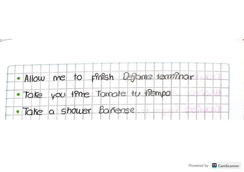 8-05-2020
Topic: Survival Phrases.
Aim: Reinforce Basic Conversation
Sulvical Phrases
Just a little Solo, un poco
• Let me check Defame revi