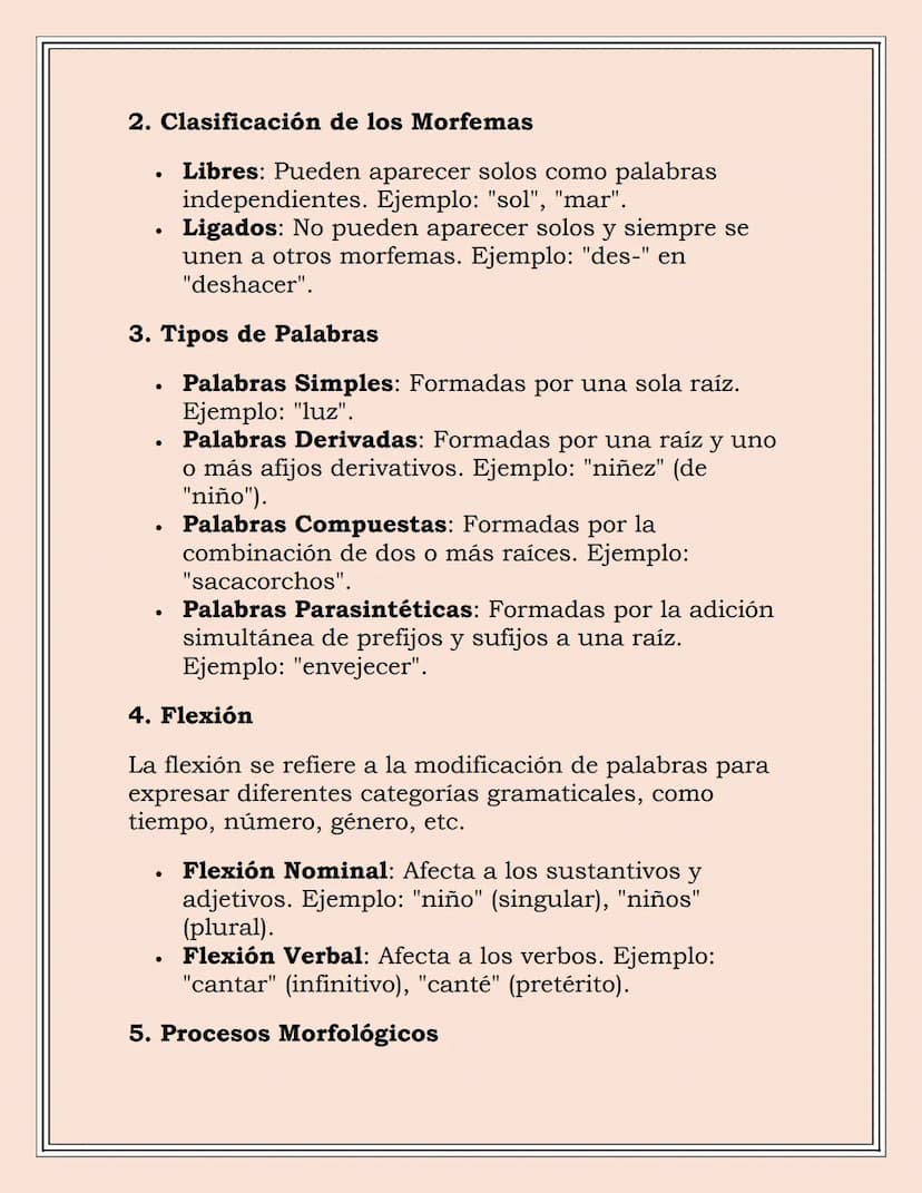MORFOLOGÍA Y
SINTAXIS
Morfología
La morfología es la rama de la lingüística que se
encarga del estudio de la estructura y formación de las
p